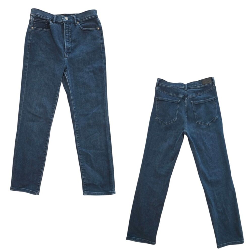 Express Women’s Size 8R Slim Ankle Jeans Super High Rise Dark Wash Stretch Denim